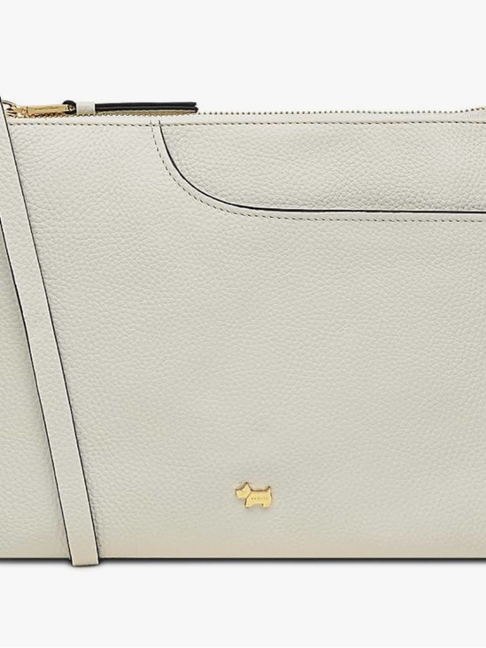 RADLEY LONDON Cream Pebble Leather Crossbody Bag with Gold Scottie Logo